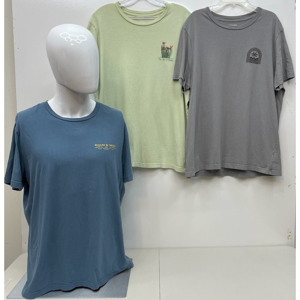 Old Navy Men Graphic Tees Large Lot 3‎ Blue Green Gray Outdoor Nature T Shirts L